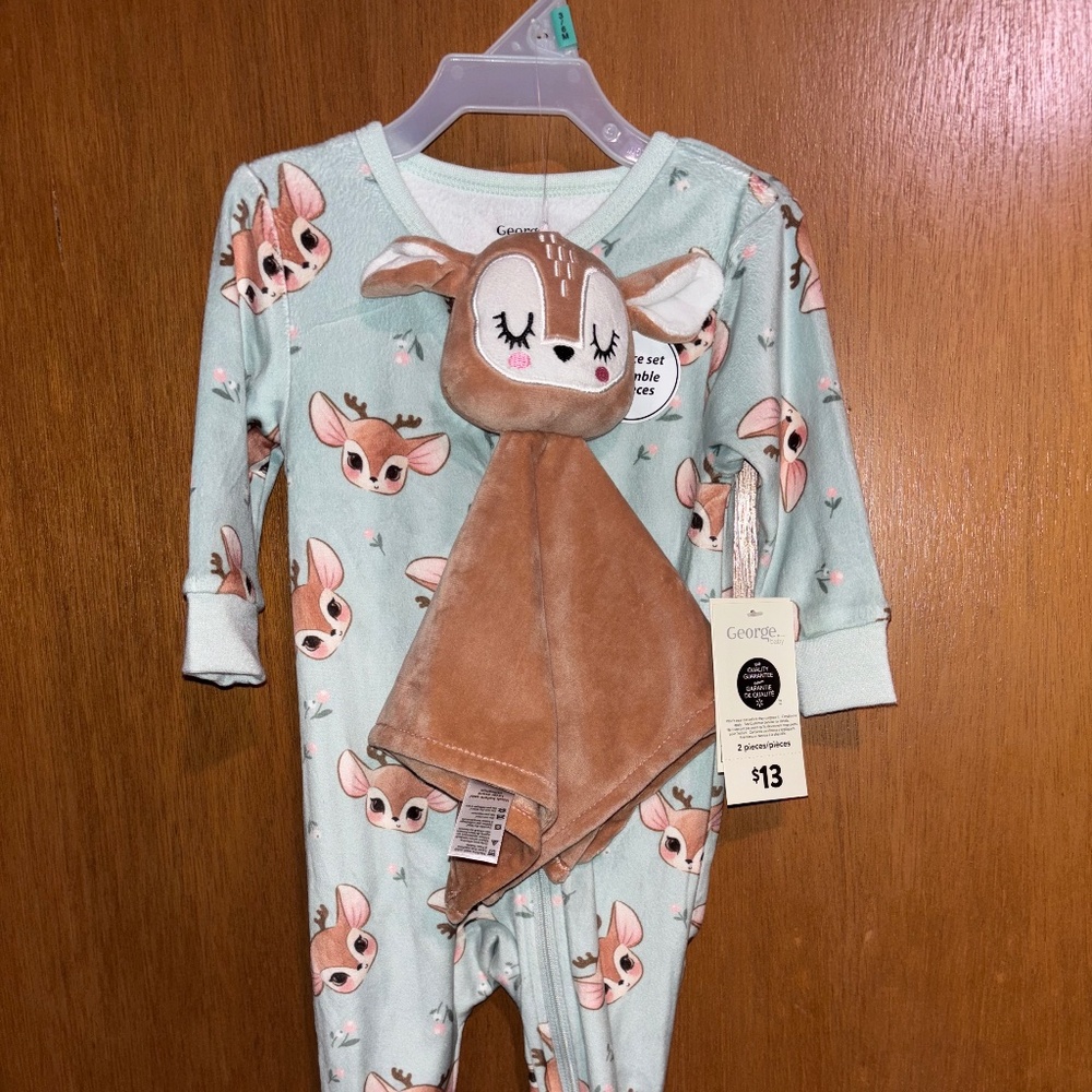 NWT George Deer Pajama set 3-6M